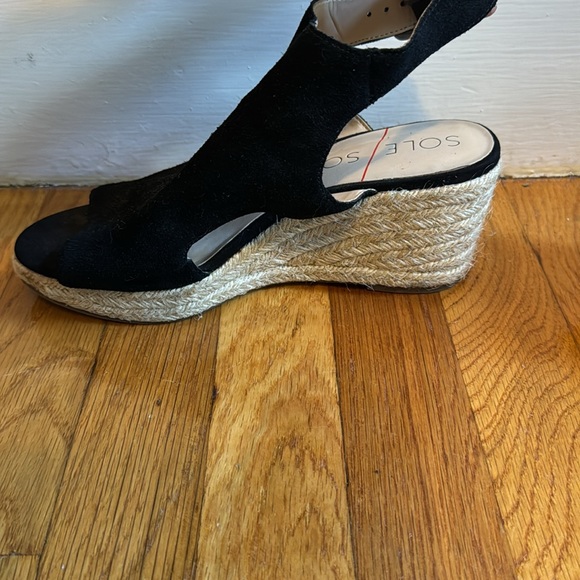 SOLE SOCIETY BLACK WEDGES SIZE 7.5 - Picture 2 of 3